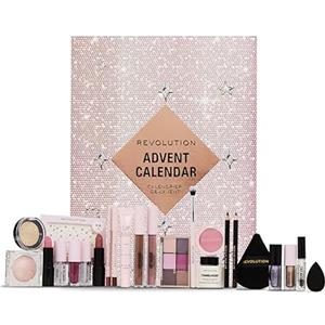 Revolution Beauty London Revolution Beauty Calendario dell'Avvento di 24 prodotti, set regalo con lucidalabbra, maschere per labbra, pennelli e gel per sopracciglia, vegan e cruelty free