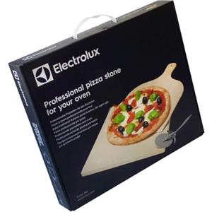 Electrolux Set Pizza con Pietra refrattaria in Cordelite, Pala in legno e Rotella tagliapizza in acciaio Inox, E9OHPS1 - Cottura Perfetta come in Pizzeria