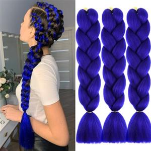 jooceebaby Blu Scuro Extension Per Treccine Africane 24" Treccia Capelli Extension Colorate Ombre Jumbo Treccia Extension Capelli Fibra Sintetica Treccia Di Scatola Crochet Twist Braiding Hair