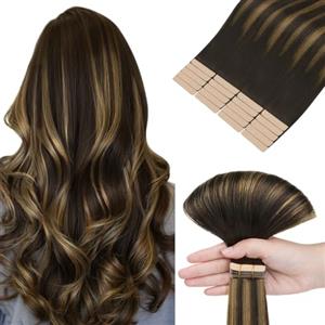 hotbanana Extension adesive in capelli veri, 30 cm, 20 pezzi da 40 g, capelli veri Remy