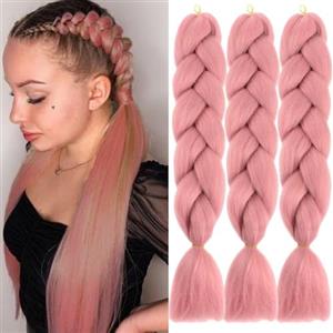 jooceebaby Rosa Scuro Extension Per Treccine Africane 24" Kanekalon Treccia Capelli Ombre Jumbo Extension Capelli Fibra Sintetica Treccia Di Scatola Crochet Twist Intrecciare