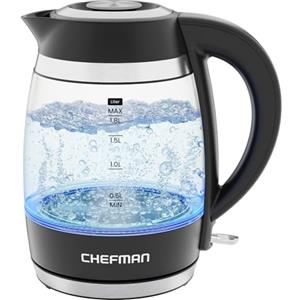 Chefman Bollitore Elettrico Chefman, 1.8L 2200W, Bollitore Acqua Elettrico, Coperchio Rimovibile per una Facile Pulizia, Spegnimento Automatico, Protezione Bollitura a Secco, Filtro in Acciaio Inox