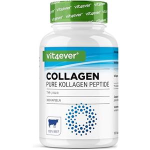 Vit4ever Collagene 300 capsule - 4500 mg di peptidi idrolizzati di collagene bioattivi per dose giornaliera - Collagene di tipo 1, 2 e 3 - Alternativa alla polvere - Alto dosaggio