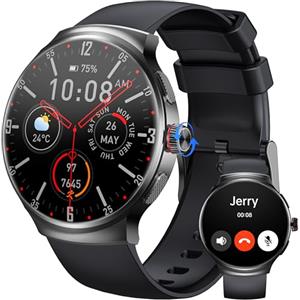 OUKITEL Smartwatch Uomo Donna, 1.43" AMOLED Orologio Intelligente Watches con Effettua Risposta Chiamate Bluetooth,100+ Sportive Fitness Bussola Contapassi Sonno Monitor IP68 Impermeabile Android iOS