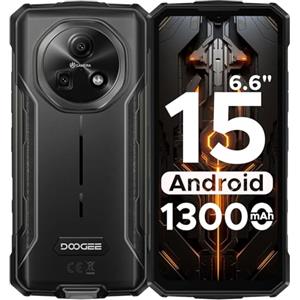 DOOGEE Fire 5 Rugged Smartphone 2025, 13000mAh Android 15 Telefono Indistruttibile, 6.6" 90Hz 12GB+64GB/2TB Octa Core Celluare Antiurto, 13MP+8MP Camera,Face ID/NFC/Triple Card Slot/OTG/GPS/IP68/IP69K