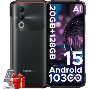 DOOGEE Blade 20 Rugged Smartphone Android 15, Telefono Rugged 10300mAh, 20GB+128GB/ 2TB Telefono Indistruttibile 15,8mm, Display IPS HD+ da 6,6", 16MP+ 8MP, 3 Slot per Schede/ IP68/ NFC/GPS/Face ID