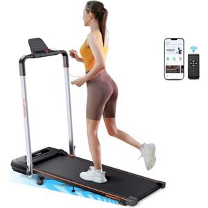 HomeTro Tapis Roulant Elettrico Pieghevole 2 in 1 con Pendenza Regolabile, Walking Pad Silenzioso per Casa e Ufficio, Display LED, Telecomando e App Compatibile, Design Salvaspazio Sotto Scrivania