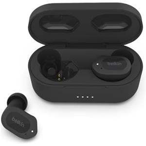Belkin SOUNDFORM Play Auricolari true wireless, cuffie Bluetooth con 3 preselezioni dell'equalizzatore, resistenti a sudore e schizzi IPX5, 38 ore di riproduzione per iPhone, Galaxy, Pixel - Nero