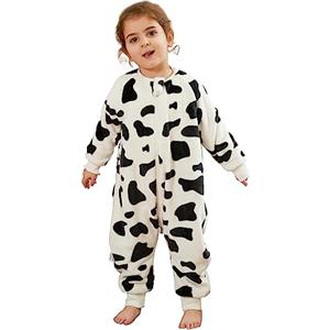 XQ&XG Sacco Nanna con piedini, Bambini Sacco Nanna con gambe 2.0 TOG, Flanella Sacco a pelo a maniche lunghe, Mucca, 80