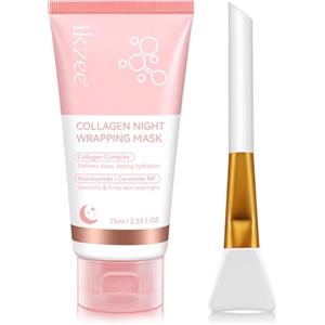 QLIGES Collagen Night Wrapping Mask, Maschera al Collagene Viso Coreana Maschera Viso Peel Off per Migliorare L'elasticità Della Pelle, Idratare, Levigare eRassodare Durante la Notte