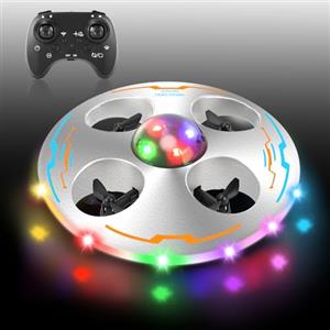 Charmofun Mini Drone per Bambini, Drone Giocattolo per Principianti UFO 360°,Droni Quadricottero con Luci LED e 3 Batterie, Droni Telecomandato Giocattolo Regalo per Ragazzi e Ragazze (Bianco)