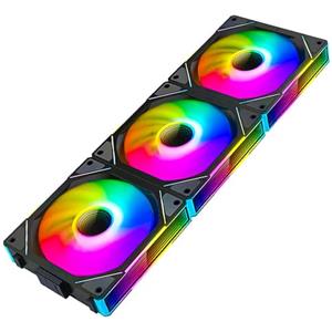 Jungle Leopard Interstellar-V1 UNI Daisy Chain RGB PC Ventola 120MM 3er Pack,2000RPM/58.36CFM/24LEDs,5V3PIN ARGB und 12V4PIN PWM Ventola (Nero)