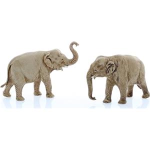 Moranduzzo 2 Elefanti Assortiti, Altezza Media 5,1 cm - Adatti a Presepe da 3,5 cm Scala 1:50 - MICRO 3,5 - Statuine Indistruttibili, Rifinite a Mano, Scultore M. Landi, Made in Italy