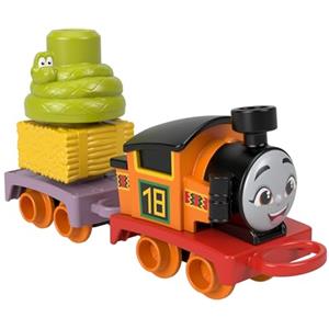 Thomas & Friends - La mia Prima Nia, trenino a spinta con carico impilabile, include una locomotiva, un vagone merci e 2 pezzi di carico, ispirato alla serie, giocattolo per bambini, 1+ anni, HYG34