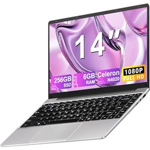 NOTODD PC Portatile Computer Portatile Win11 Notebook 14 Pollici 6GB 256GB Estensioni SSD 1TB, 5000mAh Laptop Celeron N4020 fino a 2.8GHz, 2.4/5G WiFi 1080FHD BT4.2 USB3.0 Tastiera Italiana Membrana-Argenteo