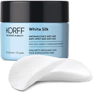 Korff White Silk Dischetti Esfolianti Viso - 50pz, riducono rughe e macchie brune, illuminano l'incarnato