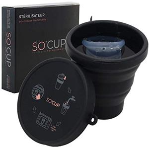 SO CUP Sterilizzatore Pieghevole e Scatola di Immagazzinaggio per tutti i tipi di Coppetta Mestruale, Menstrual Cup - 100% Silicone Medico - Istruzioni per l'Uso Incluse