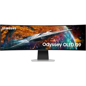 Samsung Monitor Gaming Odyssey OLED G9 (S49CG950), Curvo (1800R), 49'', 5120x1440 (DQHD), Smart Hub, 32:9, HDR10+, QD-OLED, 240Hz, 0,03ms (GtG), Compatibilità G-Sync, Micro HDMI, USB 3.0, DP, Casse