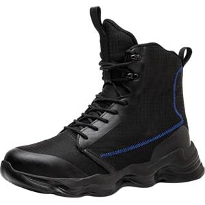 Generisch Comode scarpe antinfortunistiche da uomo impermeabili scarpe da lavoro con punta in acciaio e protezione da foratura, scarpe di protezione da uomo, antiscivolo, scarpe da combattimento, stivali