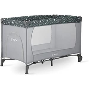 Momi Lettino da viaggio BELOVE, per bambini fino a 15 kg di peso corporeo, L 65 x L 125 x H 78 cm (pieghevole 21 x 23 x 80 cm), lettino da viaggio per bambini con materassino, 2 ruote