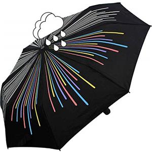 Knirps Ombrello che cambia colore colore Rainbow, Ombrello tascabile On-to-automatico, 96 cm