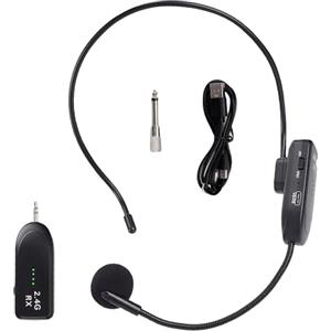 GOEDCH Microfono Wireless Headset: Microfono Wireless Ricaricabile 2,4G UHF, Microfono Senza Fili Headset con Portata di 30M, Microfono da Testa e Palmare 2 in 1 per Insegnamento