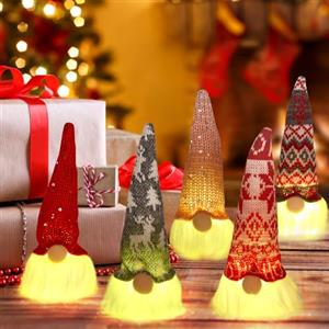 DAJASD Gnomo Di Natale, 5 Pezzi Decorazione Natalizia Gnomo, Gnomo Natalizio Illuminato,Gnomi Di Natale Con Luce, Babbo Natale Gnomo, Decorazioni Natalizie Gnomi,Natalizie Gnomo Decorazioni Per Natale