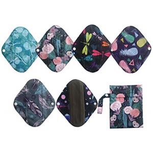 JOBEBE 6PCS carbone bambù mestruale pastiglie Panty Liner (NSC6+1)