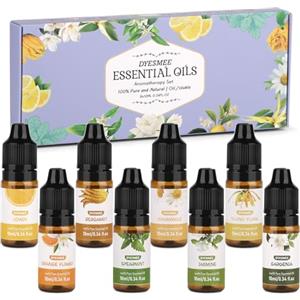 DYESMEE Set di Oli Essenziali, 8 x 10ml Oli Profumati per Aromaterapia per Diffusore, Olio Aromatico per Umidificatore, Massaggi, Bucato, Produzione di Sapone, Creazione di Candele, Serie 2