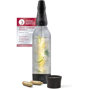 iSi Twist'n Sparkle Virtuoso Spruzzatore d'acqua 0,95 l - Soda Maker per acqua frizzante, succhi e cocktail - Sprudler & Soda Maker con custodia in silicone antiscivolo - Macchina alternativa per