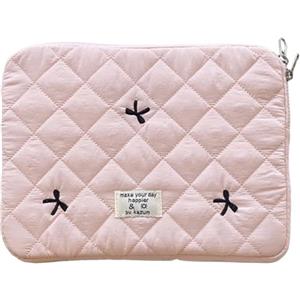 HICARRY Custodia per laptop gonfia per laptop da 11 13 15 pollici, graziosa borsa per laptop compatibile con MacBook Air/Pro M1 M2 M3 M4, custodia per laptop gonfia estetica con motivo a fiocco da