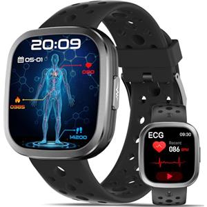 YYKY Smartwatch uomo donna ECG+HRV/????li????????m????a/Pressione Sanguigna/Cardiofrequenzimetro/SPO2/BMI/Acido Urico/Lipidi/Sonno/Chiamate/Pulsante SOS,1.72" Orologio Fitness
