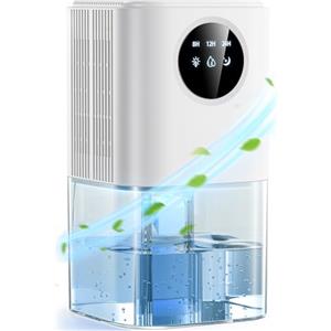 KusmaTech Deumidificatore Casa da 1,8 L, Deumidificatore Portatile Elettrico e Ultra Silenzioso (≤35 dB), Touch Control, Spegnimento Automatico con Timer per Armadi, Bagno, Camera da Letto e Camper