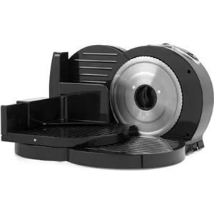 Petra PT3683VDEEU10 Affettatrice elettrica - affettatrice per alimenti per affettati e formaggi, 3 velocità, lama in acciaio inox da 170 mm, spessore regolabile tra 1 e 15 mm, protezione per pollice