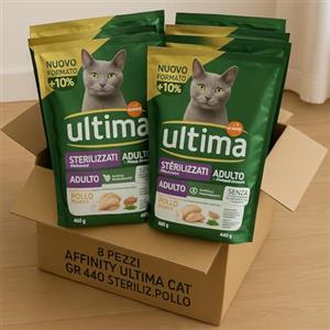 Generico Ultima Cibo Secco per Gatti Sterilizzati Adulti 8x440g - Disponibile al Manzo, Salmone o Pollo - Crocchette Complete e Bilanciate per Controllo del Peso (8x al Pollo 440g)