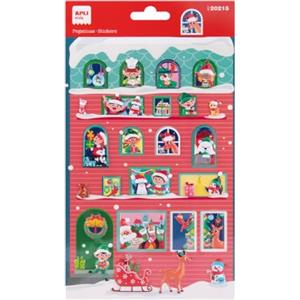 APLI Kids 20215 - Adesivi natalizi - per decorare, modello calendario avvento - adesivo permanente. Ideali per scrapbooking, decorazioni natalizie o fai da te
