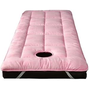 LCKKJHG materasso per lettino da massaggio Materasso for letto da salone di bellezza, cuscino for spesso, materasso antiscivolo, tappetino for, for massaggio con foro(Pink,60x180cm)