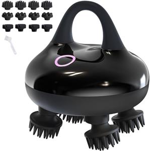 arboleaf Massaggiatore Cuoio Capelluto e Corpo Elettrico Massaggiatore Testa Impermeabile IPX7 Ricaricabile Senza Fili con 12 Teste di Massaggio in Silicone Per il Rilassamento del Corpo