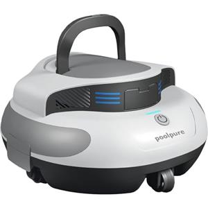 POOLPURE Poolrobot Piscina, 5000 mAh Pulizia Doppio Motore, Doppio Sensore Hall, Display LED, Parcheggio Automatico, IPX8 Impermeabile, Aspirapolvere Senza Fili