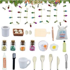 Zkaoai Cibo in Miniatura Bevanda, 27 Pezzi Accessori in Miniatura per la Casa Delle Bambole Alimentari, 1:12 Casa Delle Bambole Mini Giocattoli, Accessori per Gnomo in Miniatura per Ragazzi Ragazze