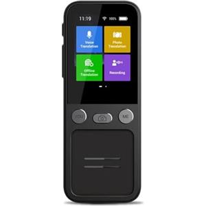 HPHPH Traduttore Simultaneo Vocale, Traduttore vocale in tempo reale AI, 138 lingue online multiple, registrazione vocale, schermo grande da 3,1 pollici, portatile, offline,Traduttore Inglese Italiano