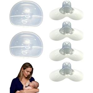 Zuahaly Set Di 2 Coppe Per Allattamento in Silicone Con 4 Paracolpi E 2 Custodie - Accessori Essenziali Per Mamme - Comfort E Igiene Ottimali Durante L'Allattamento，copricapezzoli Allattamento