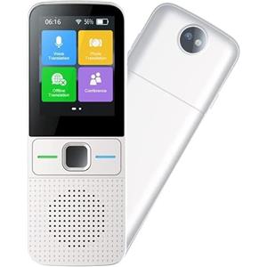 Kedifoai Traduttore Vocale Istantaneo raduttore Simultaneo Vocale con 137 Lingue Online, supporta WiFi/Hotspot/Offline, 2.4 pollici touch screen Funzione di Traduzione Foto per Viaggi Studio e Affari (Bianco)