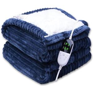 ITSHINY Coperta Riscaldante Elettrica 180x135 cm con Controllo Digitale, 6 Livelli di Calore, Timer 1-10h, Spegnimento Automatico + Protezione Surriscaldamento, Flanella Morbida Lavabile in Lavatrice