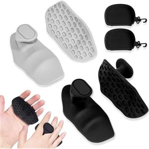 DGSLWH 2 Paia Maniglie da palestra con scatola portaoggetti, Materiale Silicone Antiscivolo, Protezione Professionale per i Palmi, per Bilanciere, Manubri, Sbarra per Trazioni, Stacchi da Terra (Nero/Grigio)