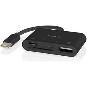 Nedis Hub USB - 1 x USB-C - 1 x USB A / 1 x USB-C - 4 porte (s) - USB 2.0 - Alimentazione tramite USB - SD & MicroSD