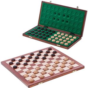 SQUARE GAME Square - Dama in legno 100 Campo - Mogano - Scacchiera- 40 x 40 cm - Checkers