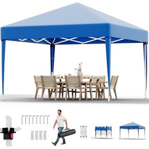 JUMMICO Gazebo 3x3 Pieghevole Impermeabile,Gazebo Regolabile Robusto,Gazebos Esterno Resistente Protezione UV 50+,Gazzebo Da Giardino Tende per giardini, feste e party,Blau