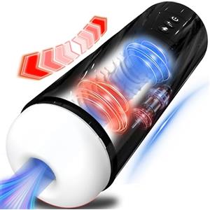 Lovekil Giocattolo sessuale elettrico per gli uomini con 7 funzioni di shock, funzione telescopica e modalità di vibrazione, mastubratore automatico tascabile, stimolatore del pene, vibratore, uomo