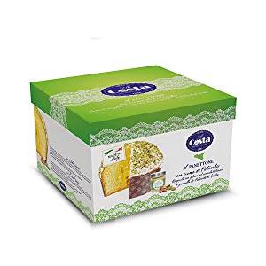 COSTA panettone artigianale 1Kg PISTACCHIO siciliano glassa granella pistacchi + barattolino